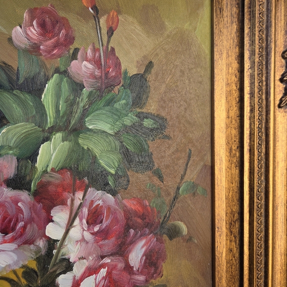 Gold Framed Floral Painting - Picture 6 of 8